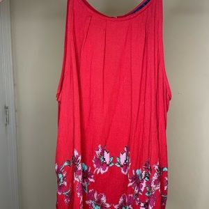 A bright red tank top